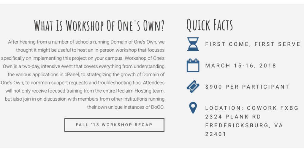 Rethinking Workshop of One’s Own
